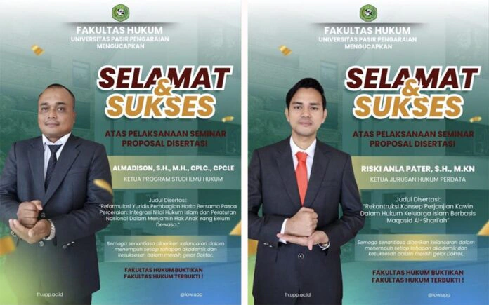 Dua Dosen Fakultas Hukum UPP Siapkan Disertasi, Rektor Apresiasi Penguatan Tradisi Akademik